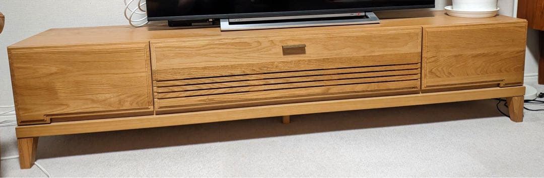 テレビ台　テレビボード　前面無垢材ナチュラルウッド テレビ台 引き出し付き
