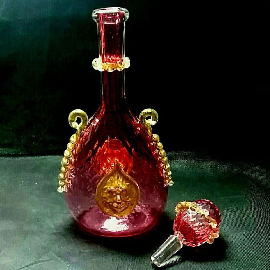 MURANO GLASS ムラノ レッド ライオン モチーフ 装飾 デカンタ