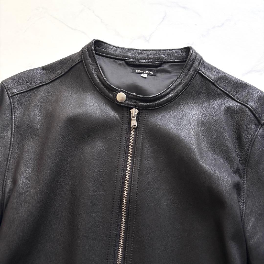 フリークスストア 山羊革 ゴートレザー シングルライダースジャケット 黒 XL