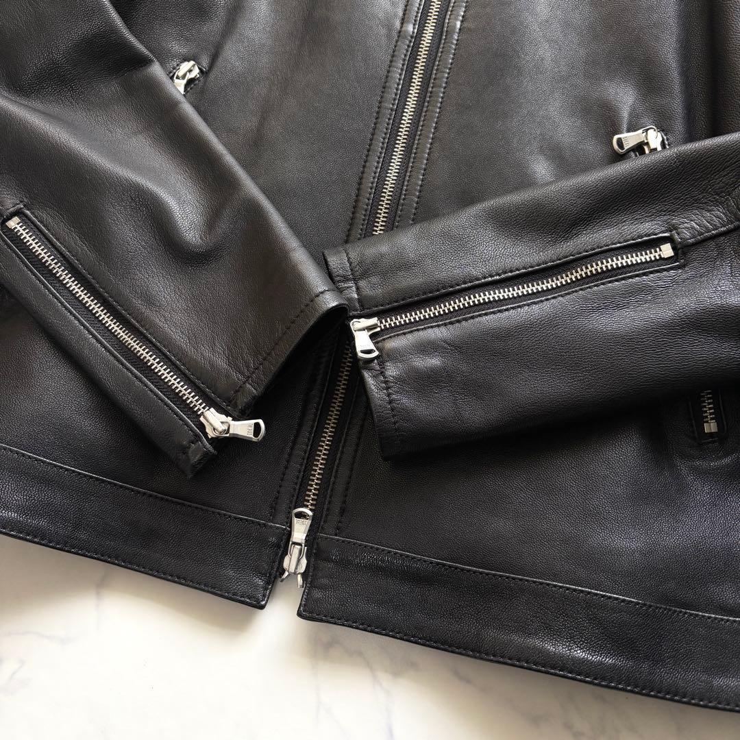 フリークスストア 山羊革 ゴートレザー シングルライダースジャケット 黒 XL