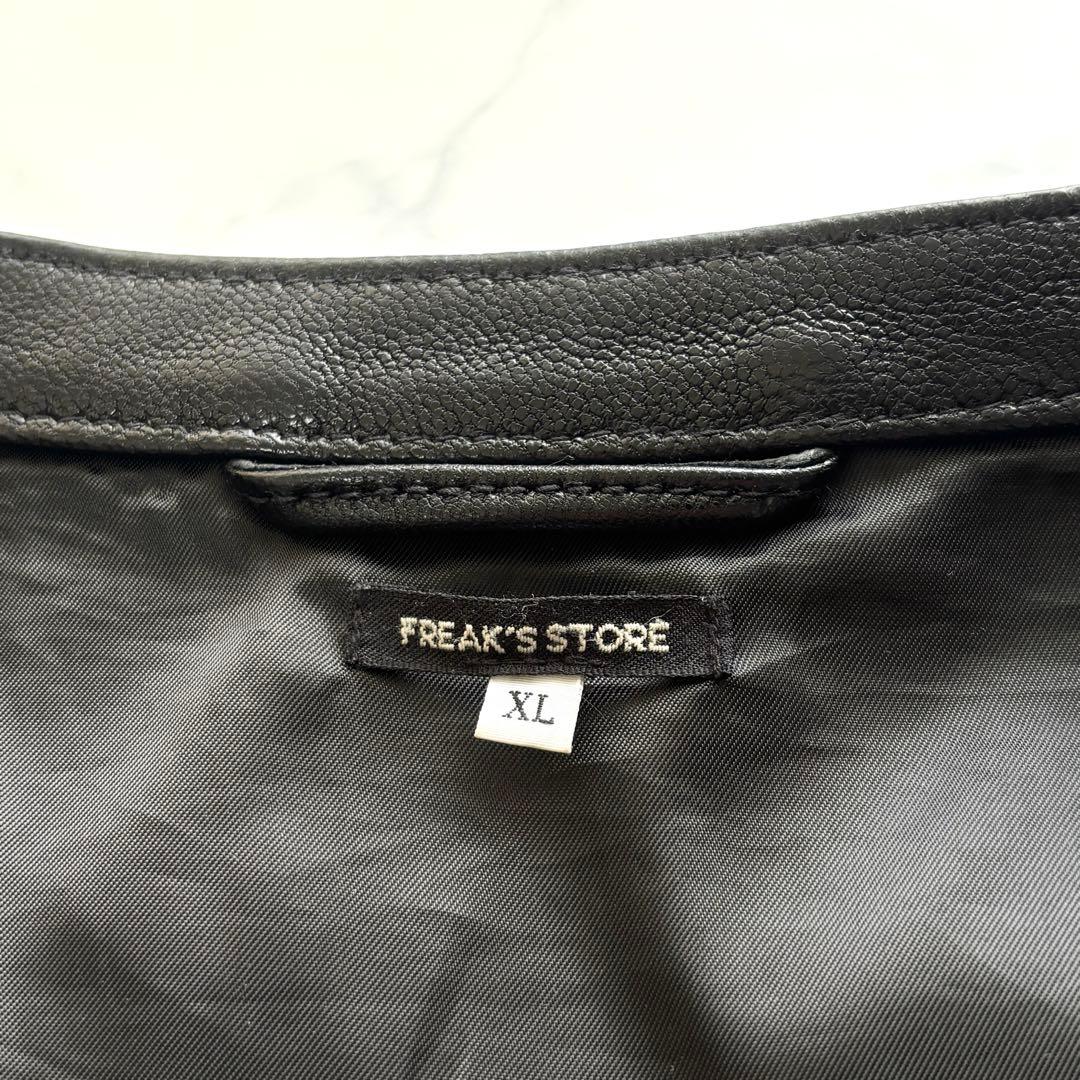 フリークスストア 山羊革 ゴートレザー シングルライダースジャケット 黒 XL