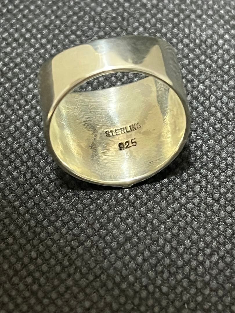 k*o様 Silver 925 スワスティカ印台リング 彫金 卍 21号 9.2