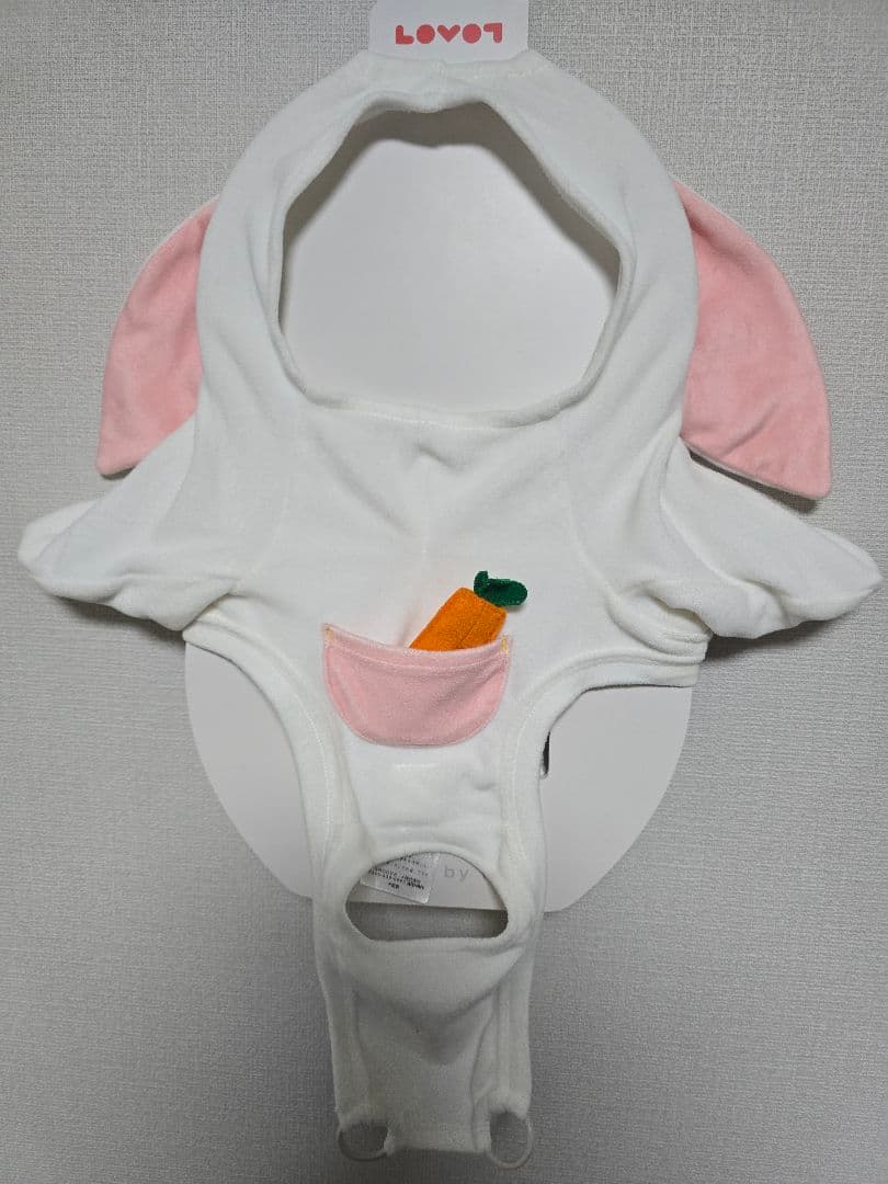 ラボット うさぎベロアカットソー ホワイト 人参付き lovot