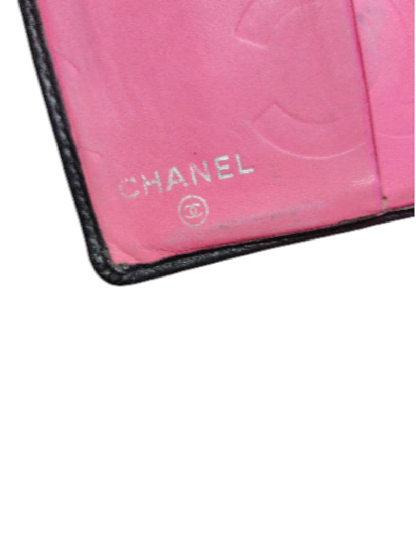 シャネル CHANEL 二つ折り財布 カンボンライン ココマーク がま口　牛革