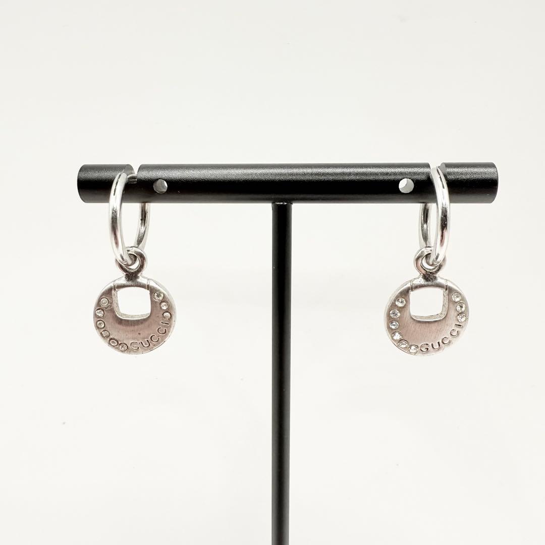 GUCCI グッチ　ピアス　サークル　ライトストーン　シルバー　GP 両耳