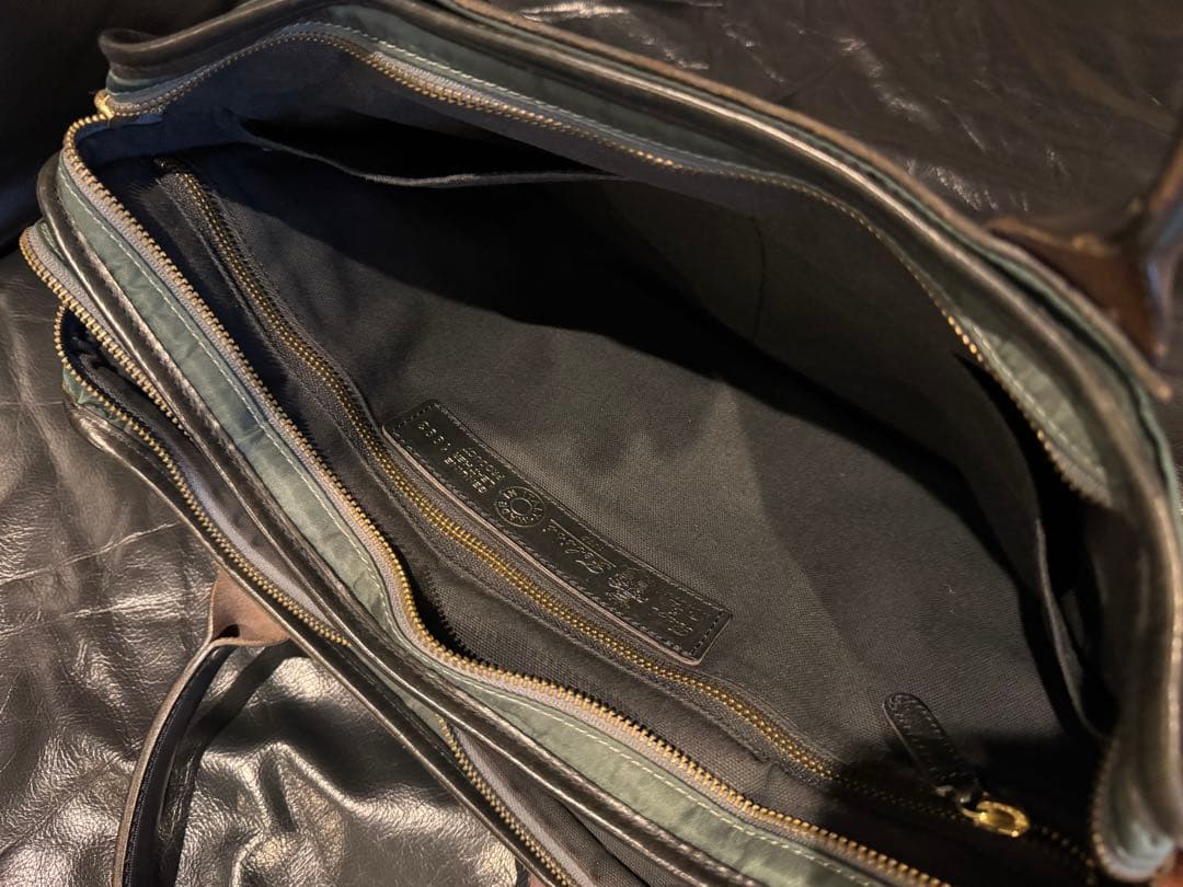 Felisi ダークグリーン ビジネスバッグ ナイロン レザー