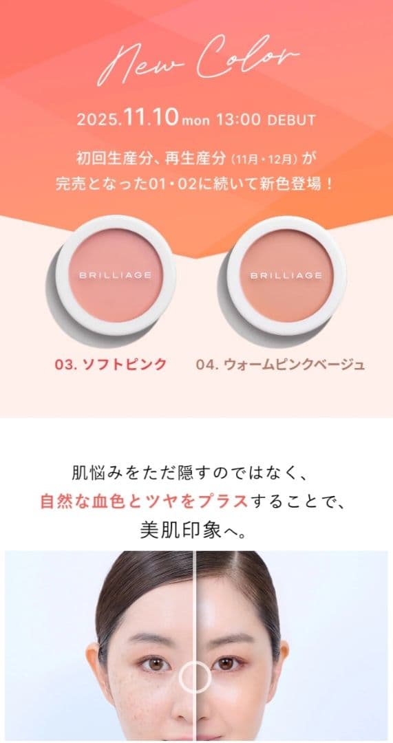 ブリリアージュ カムフラージュコンシーラーチーク#01 ワイドフィンガーブラシ付