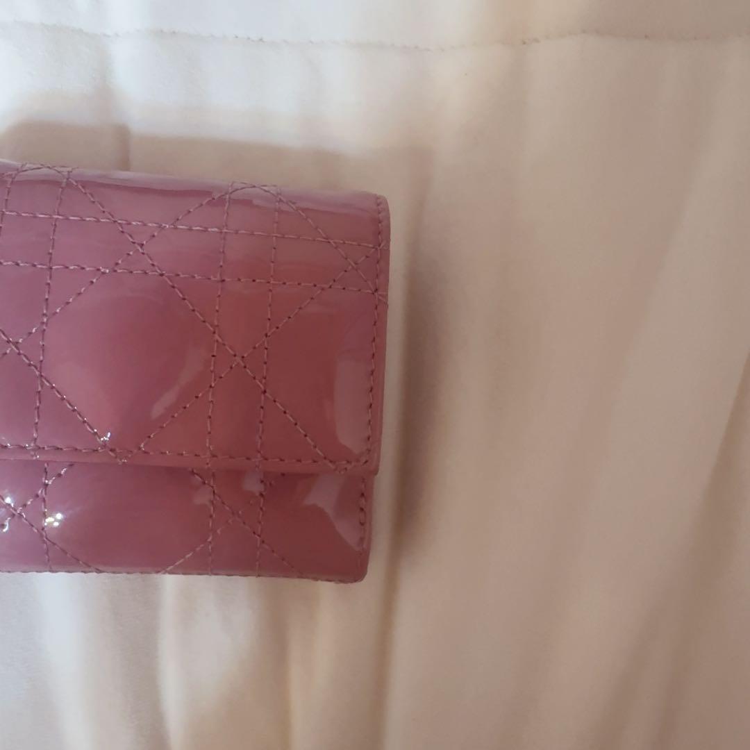 Dior 三つ折り財布 ピンク ロータスウォレット