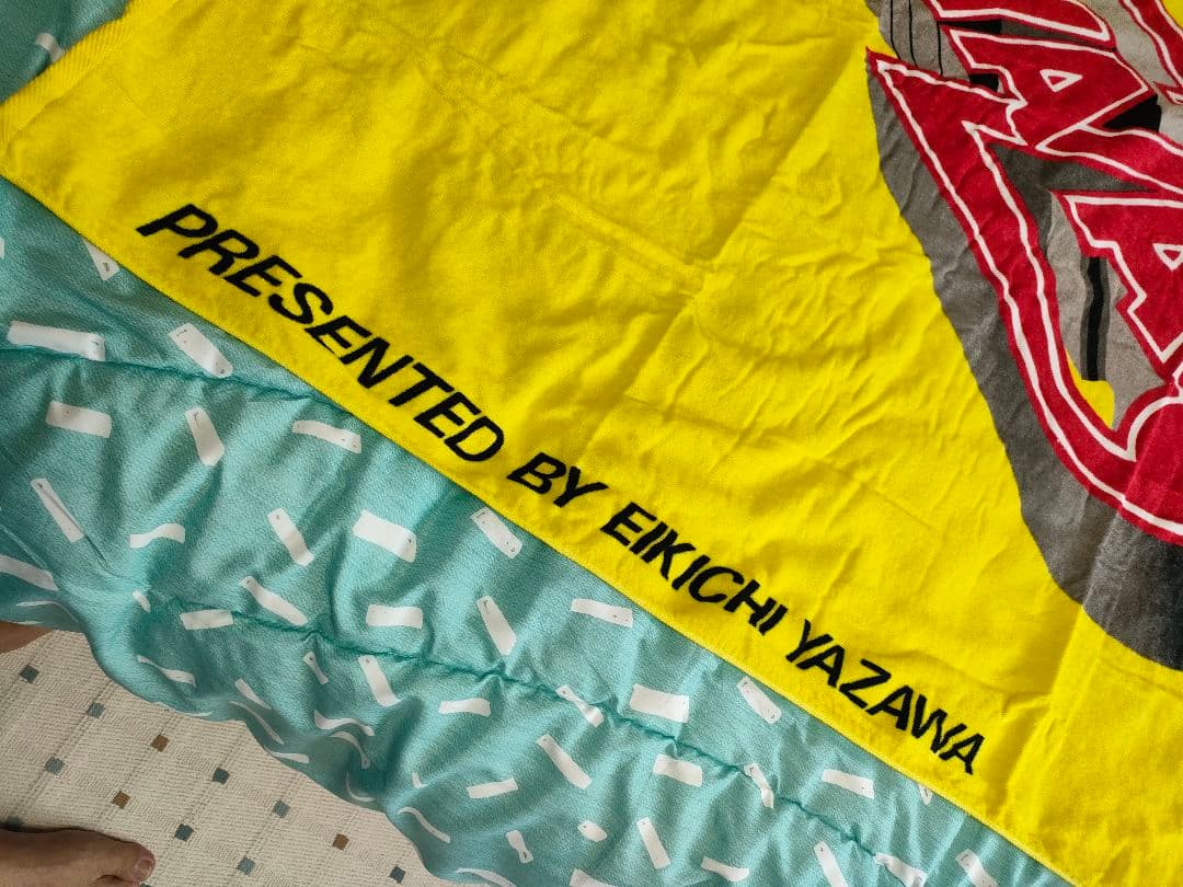 値下げ中　E.YAZAWA タオル イエロー ロゴ入り