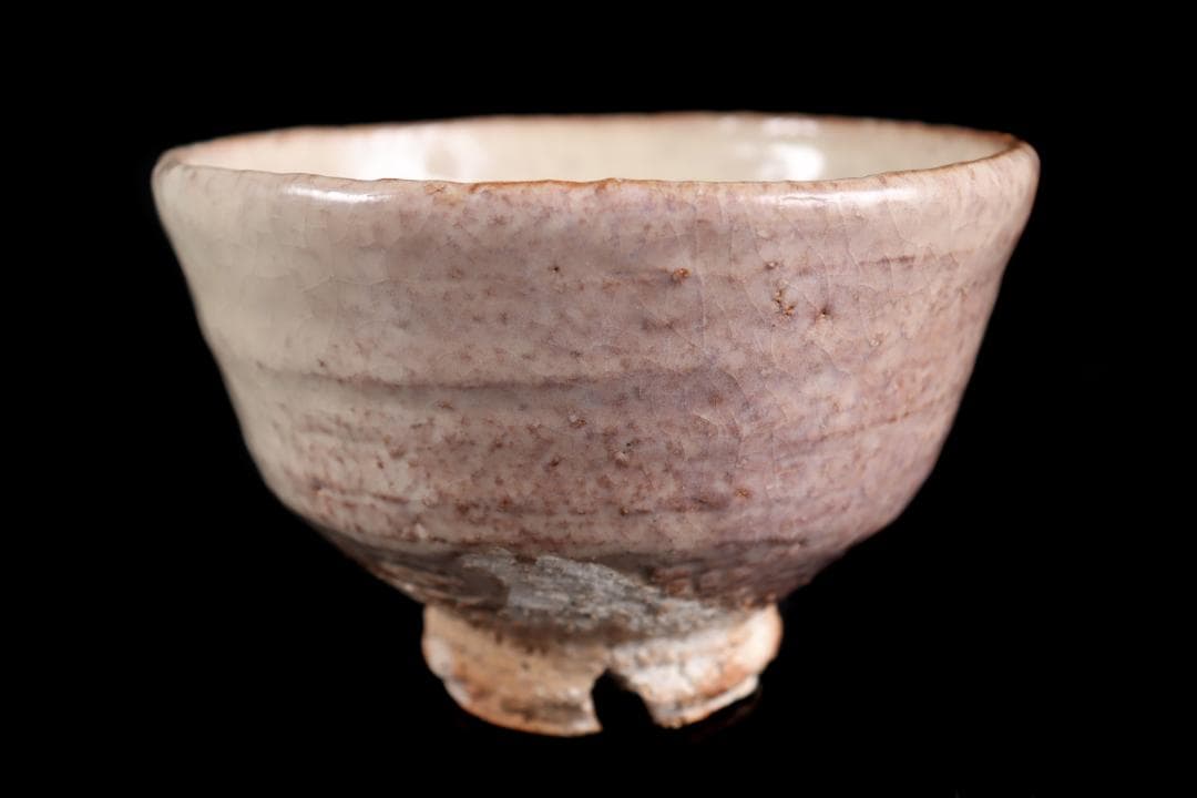 人間国宝 十代 三輪休雪 萩 茶碗 共布 共箱 茶道具