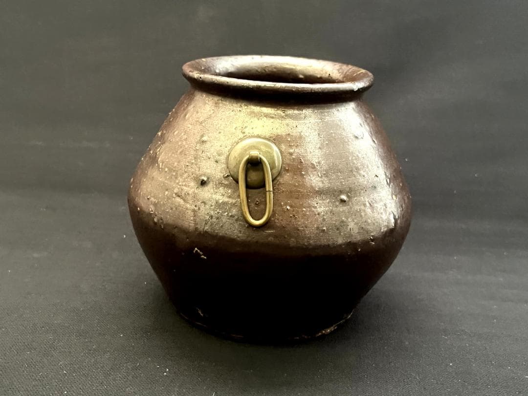 花瓶■寅第一日七拾一番 島物うずくまる 掛花入 古い掛け花入れ 時代物 骨董品■