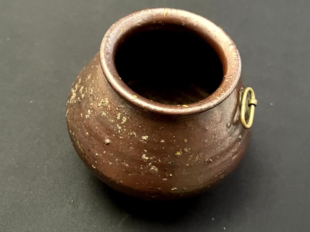 花瓶■寅第一日七拾一番 島物うずくまる 掛花入 古い掛け花入れ 時代物 骨董品■