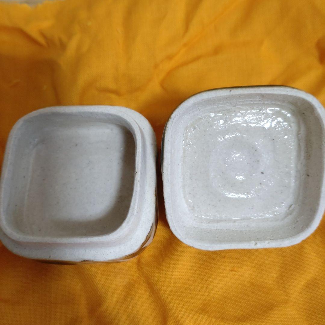 茶道具 織部袂香合 陶酔窯 岩渕幸治 作