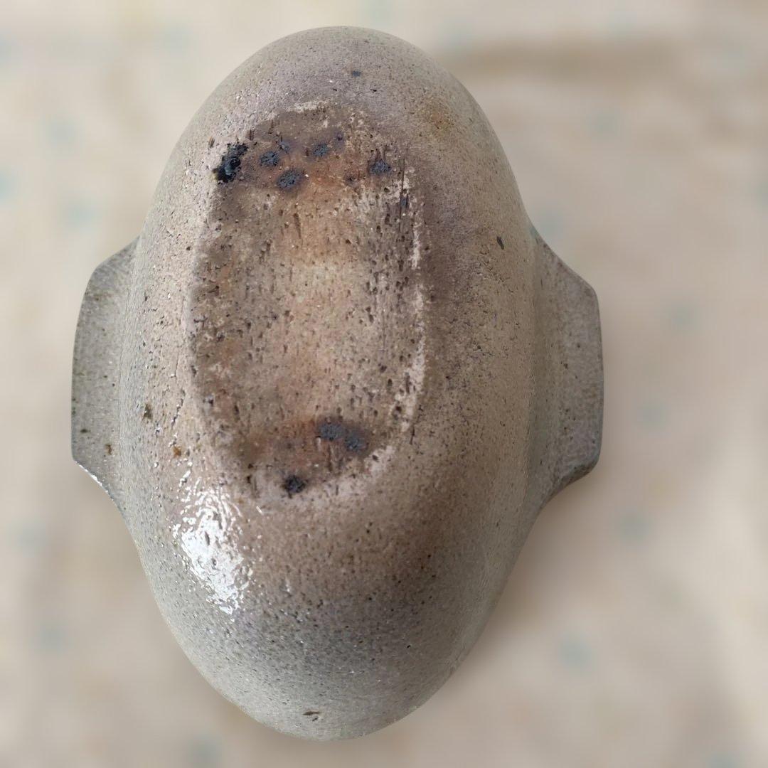 民藝　岩井窯　山本教行さん　塩秞　耳付楕円鉢　中サイズ