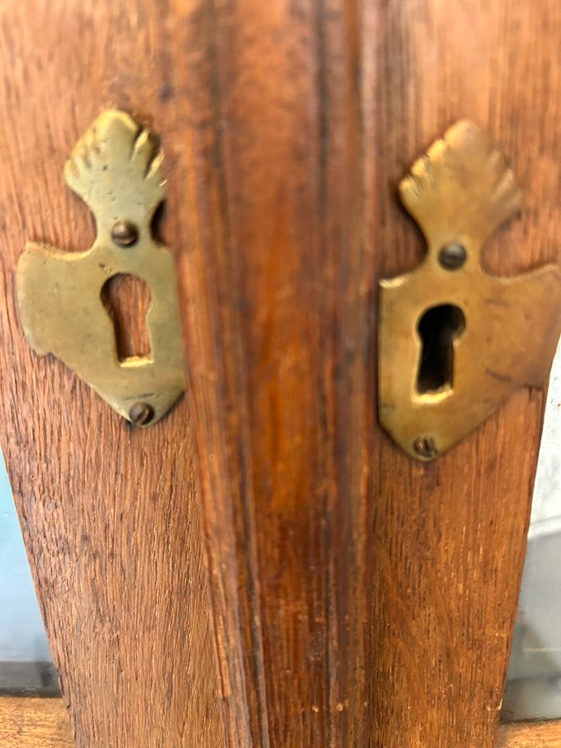 希少デンマークアンティーク家具飾り棚キャビネット薄型ご購入前コメント必須