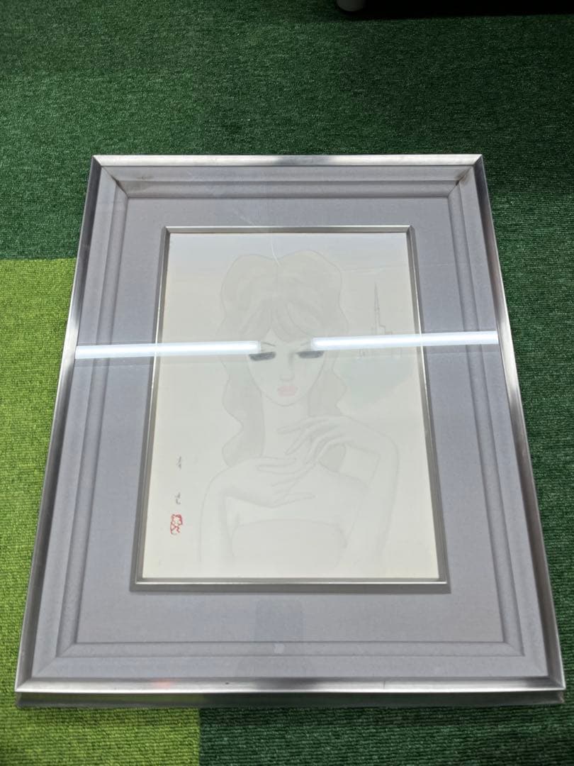 真作 東郷青児 絵画 水彩 直筆 額縁 鑑定書