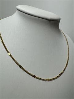 K18ゴールド チェーンネックレス ビーズ付き2.2g