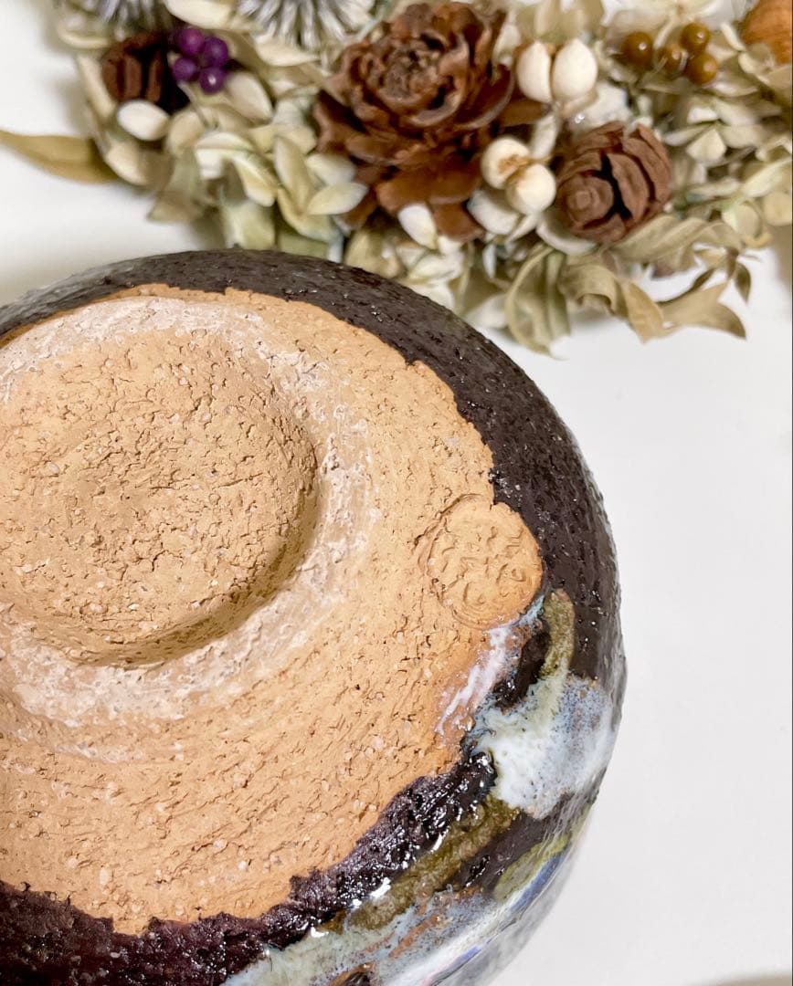 萩焼　山根清玩　いろは釉　抹茶碗　光彩庵　はぎやき　清玩ブルー