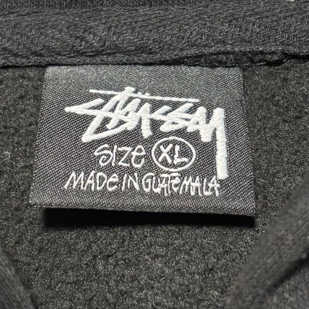【極美品】STUSSY ステューシー ジップパーカー ビッグロゴ 黒 XLサイズ