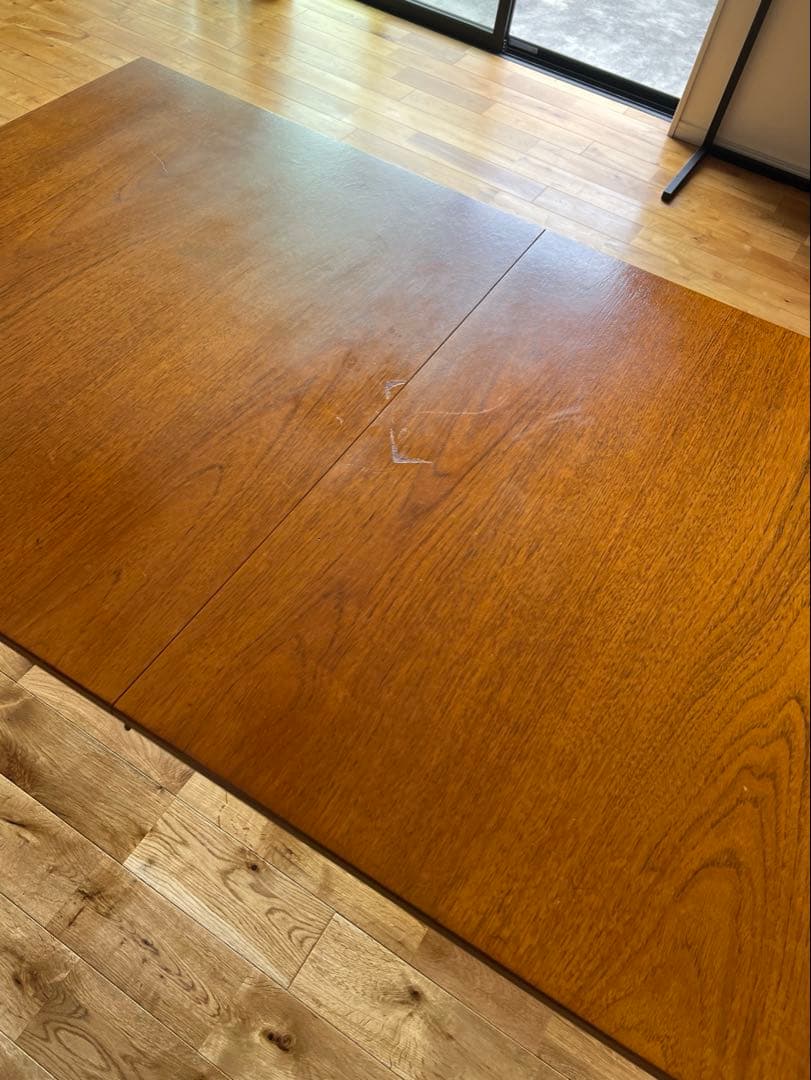 北欧ヴィンテージ　ダイニングテーブル　チーク　ドローリーフ　エクステンション