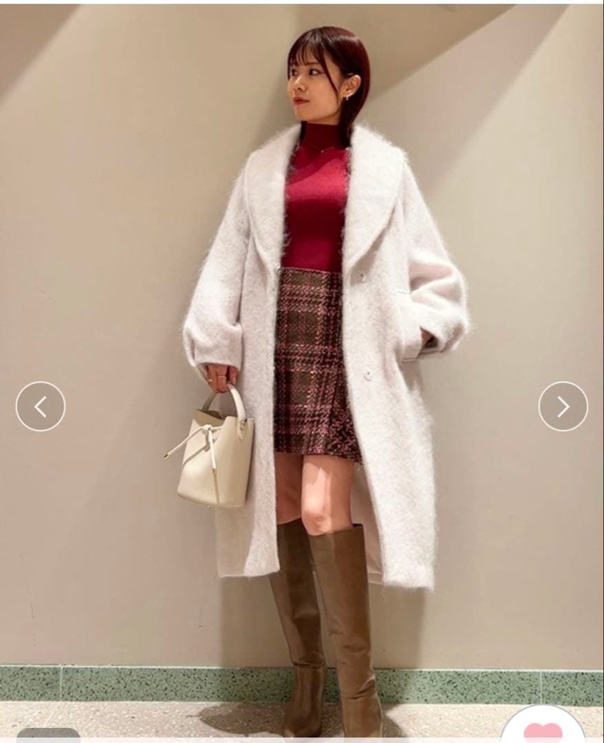 SNIDEL アイボリー　シャギーロングコート