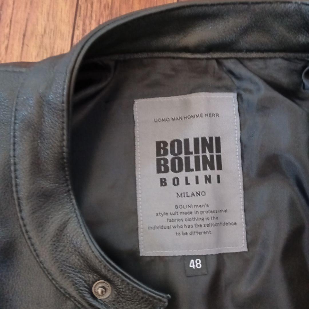 ✪美品！イタリア BOLINI ライダーズ レザージャケット ブラック 48 L