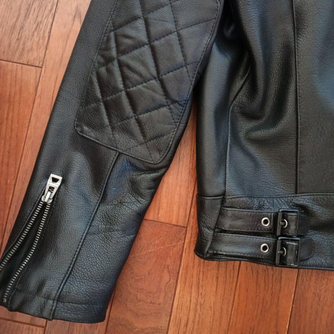✪美品！イタリア BOLINI ライダーズ レザージャケット ブラック 48 L