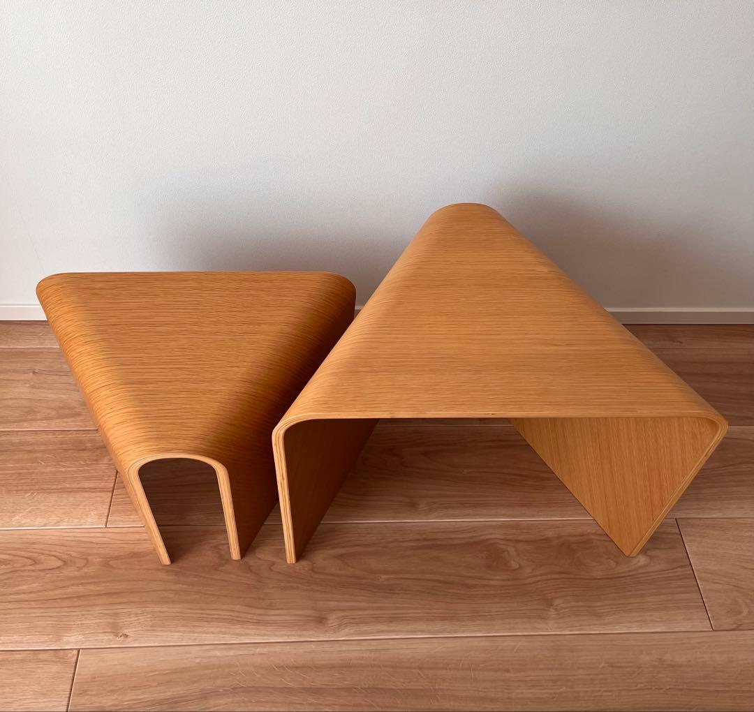 無印良品　重なるテーブルベンチ　大小　オーク材　MUJI