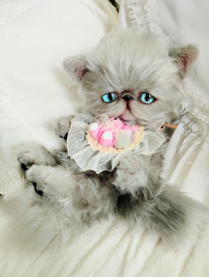 しろくまちゃん❤オーダー❤大きなポッケにゃん❤抱っこサイズ❤アートドール猫ちゃん