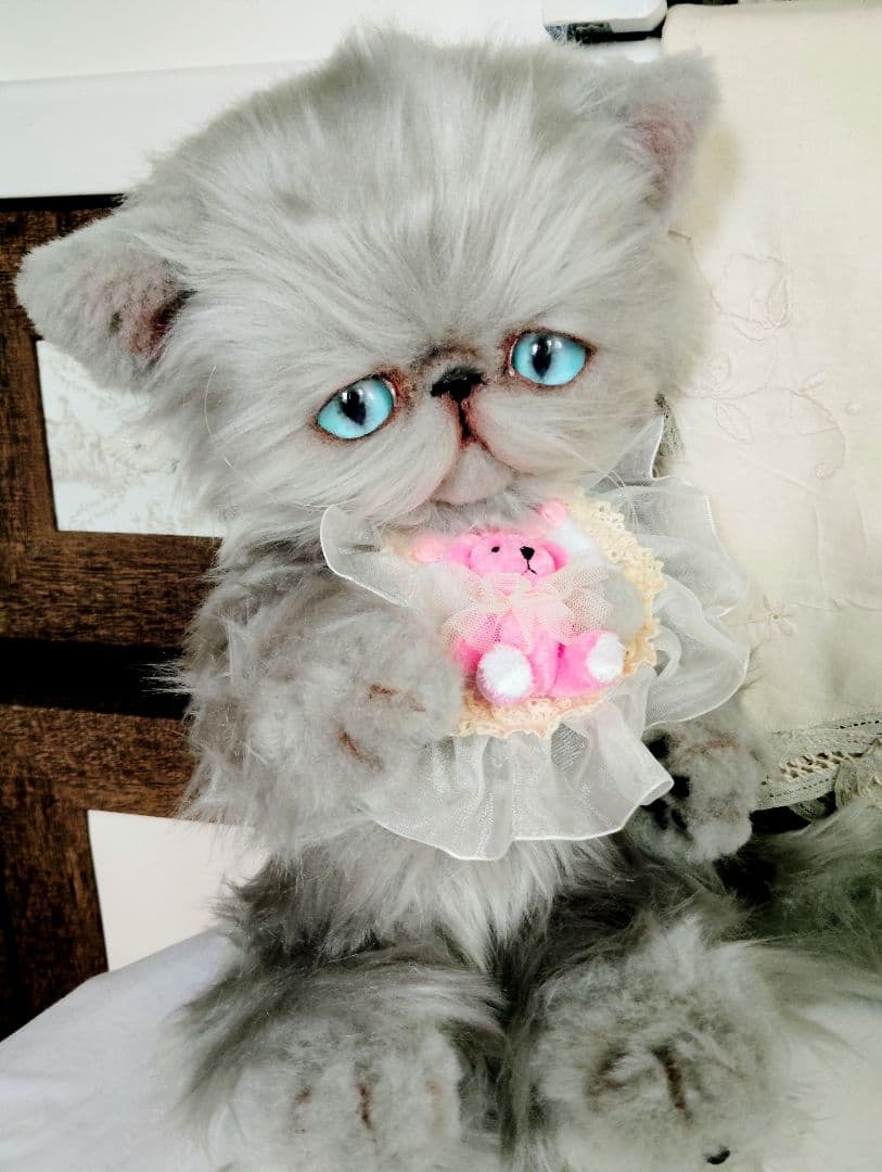 しろくまちゃん❤オーダー❤大きなポッケにゃん❤抱っこサイズ❤アートドール猫ちゃん