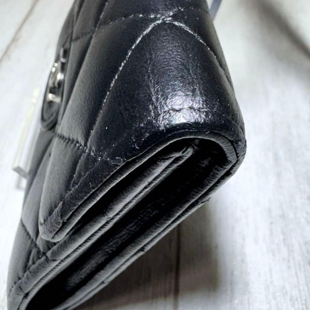 美品✨CHANELシャネル マトラッセ 小銭入れ シルバー ラム　パース