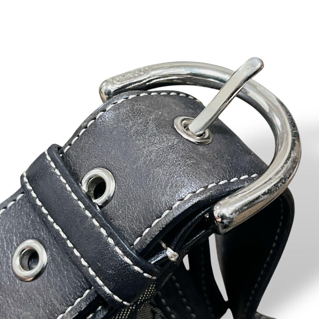 コーチ　ワンショルダーバッグ　ハーフムーン　ミニシグネチャー　キャンバス　y2k