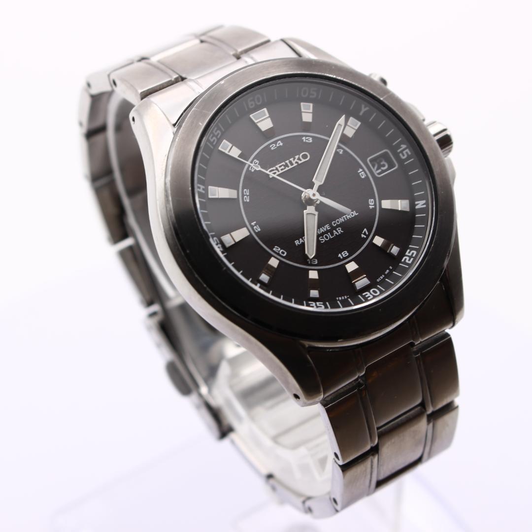 SEIKO ブライツ 電波ソーラー メンズ 腕時計 デイト表示 黒文字盤