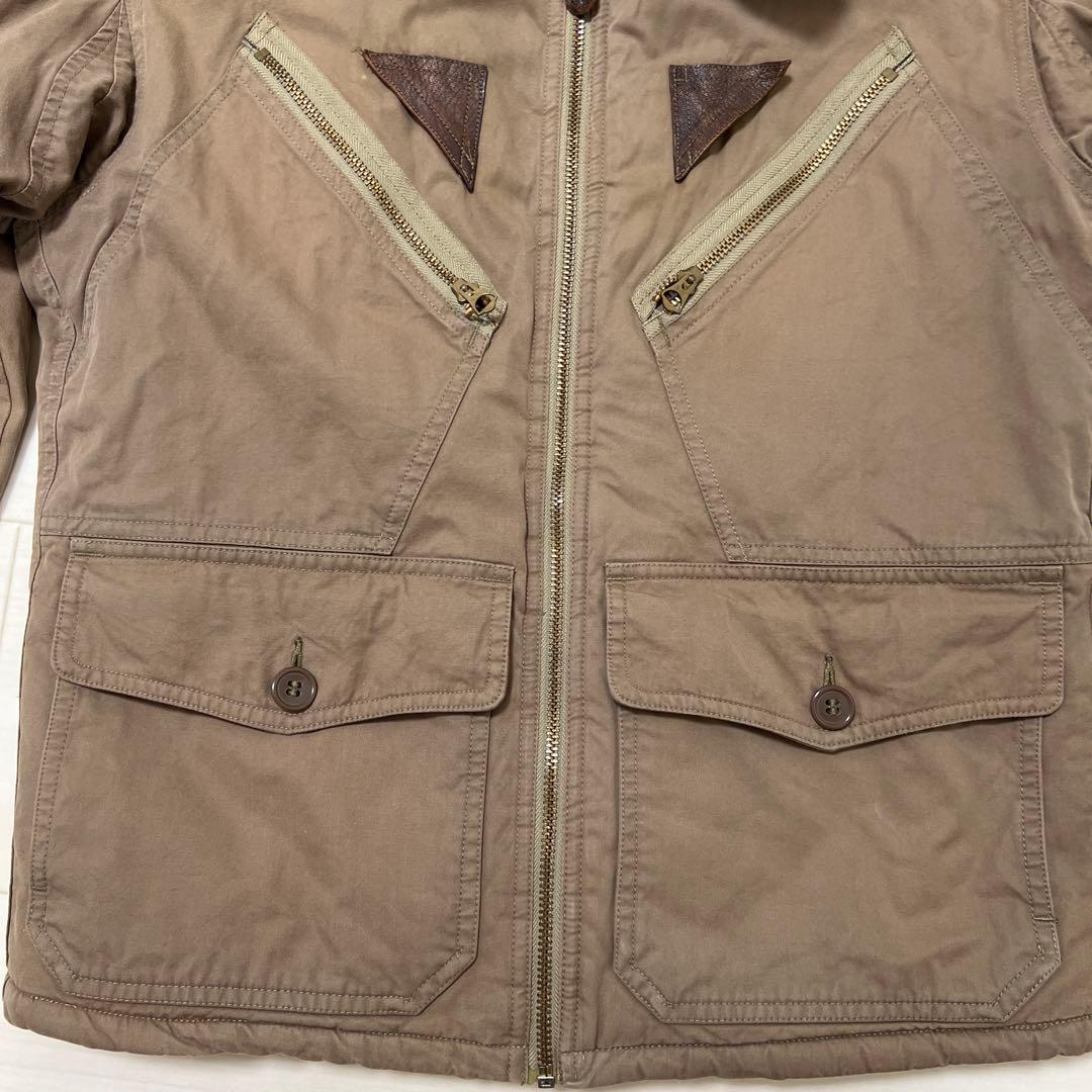 ダブルアールエルRRLボア襟 ブラウンジャケット