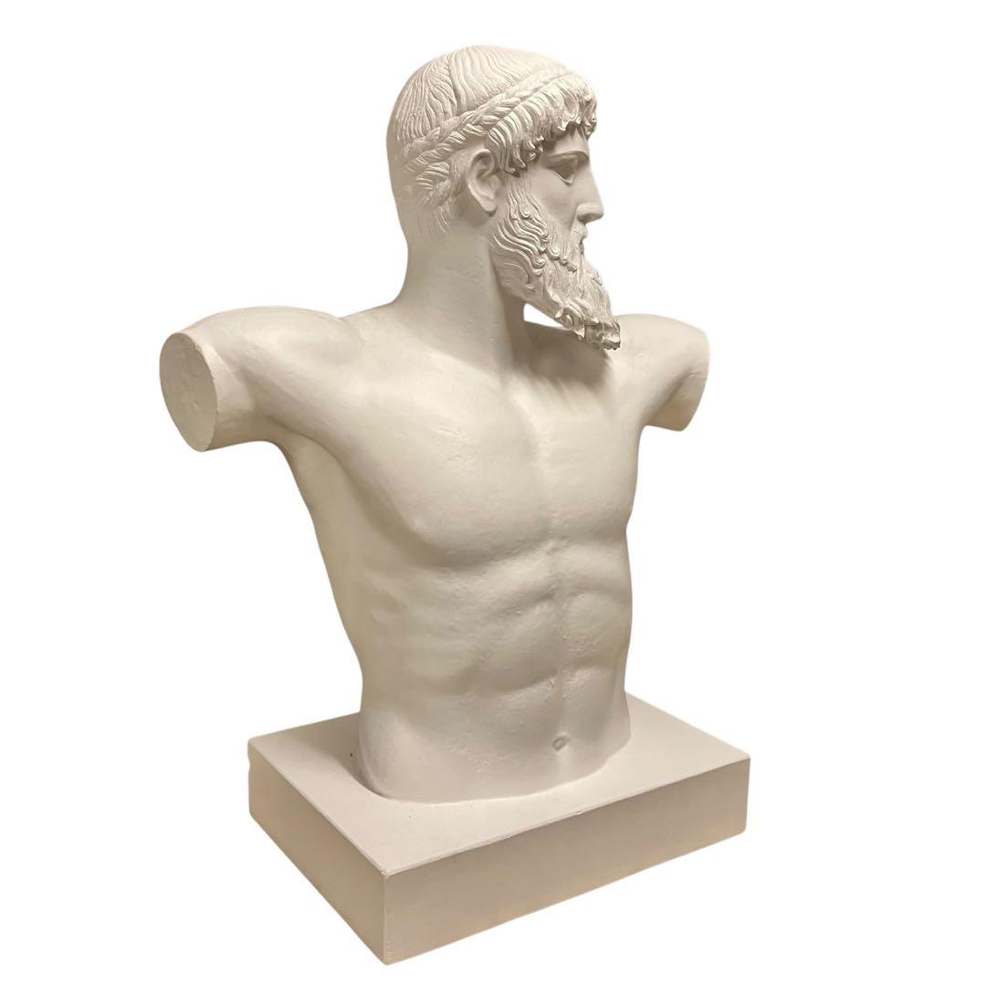 【希少】ポセイドン 石膏像 石像 胸像 デッサン 特大 彫刻 置物 オブジェ