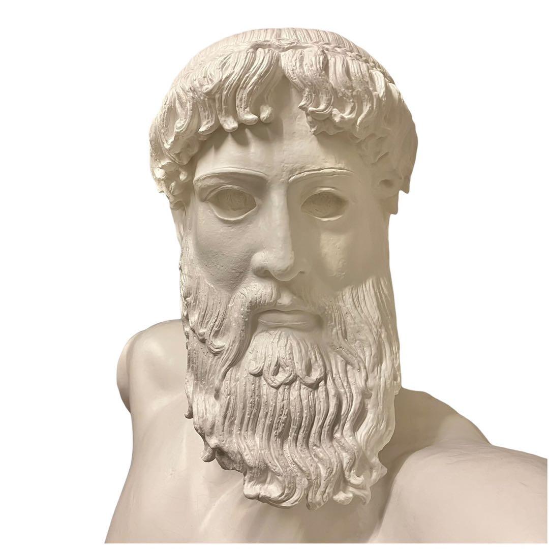 【希少】ポセイドン 石膏像 石像 胸像 デッサン 特大 彫刻 置物 オブジェ