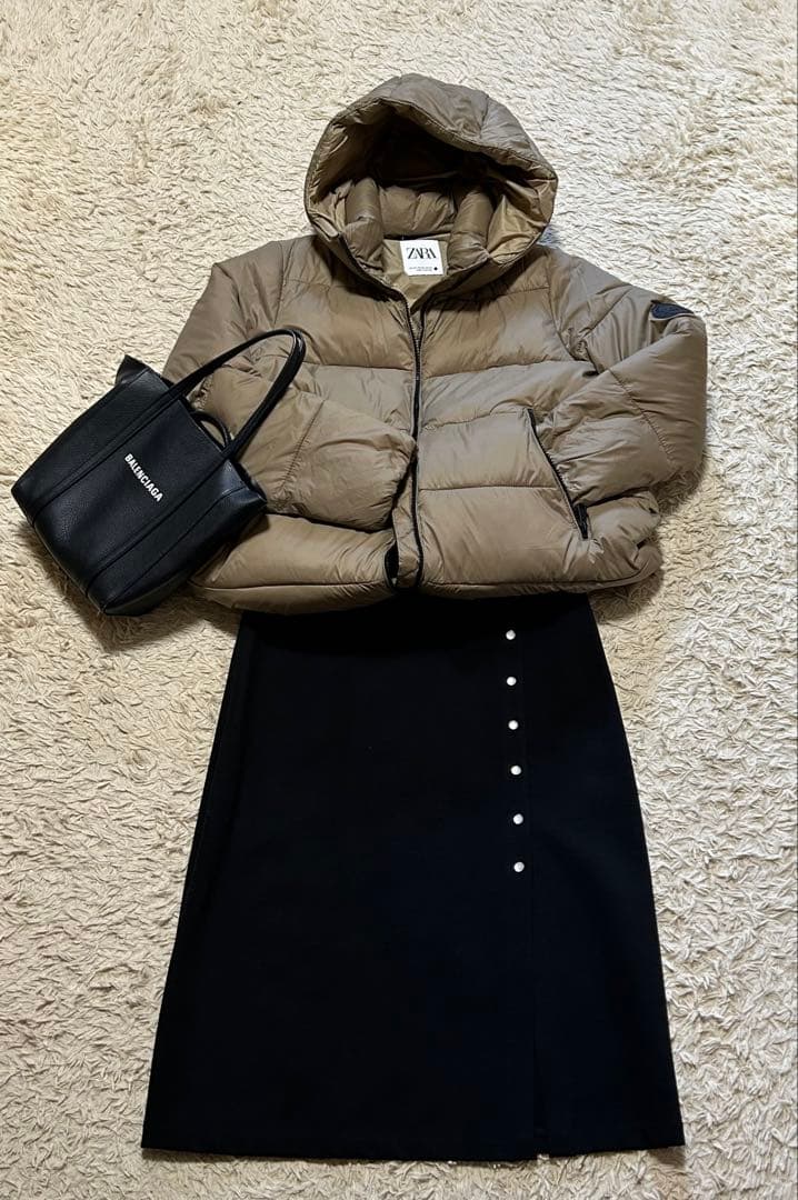 【新品】アニエスベー 黒 膝丈スカート M サイズ2 ⭐︎定価約４万 ⭐︎人気