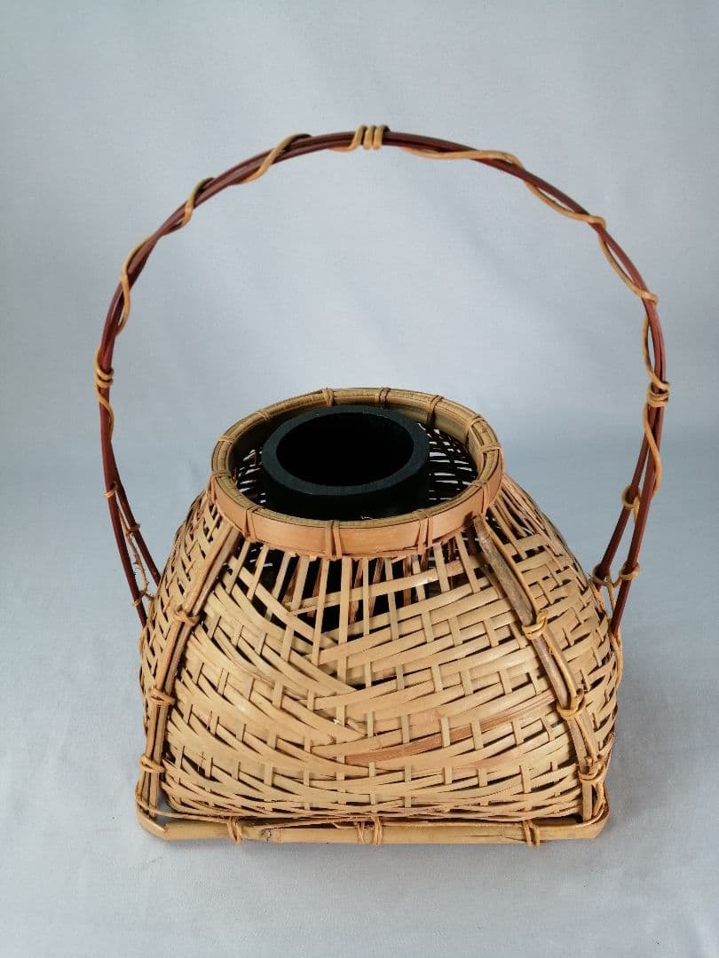 【茶事具】手付き四方籠　花籠　花入230
