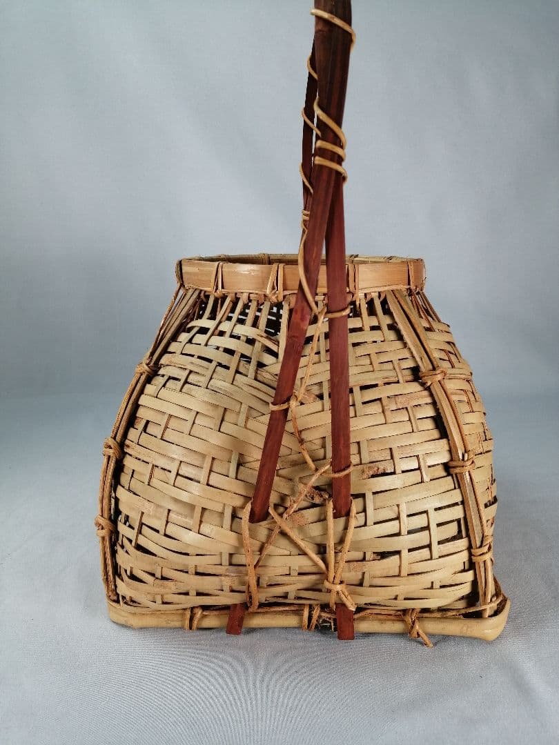 【茶事具】手付き四方籠　花籠　花入230