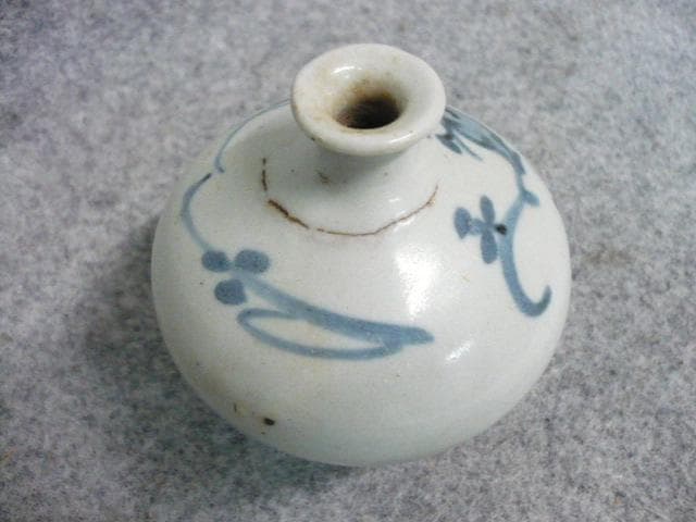 古伊万里 花柄 染付 油壺 [B31512]