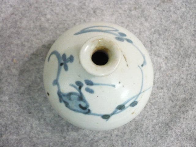 古伊万里 花柄 染付 油壺 [B31512]