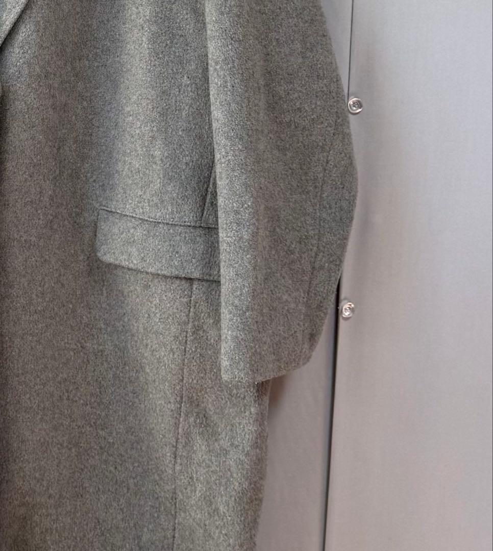 Nobleノーブル　カシミヤ混　軽量ボリュームコート　グレー　38