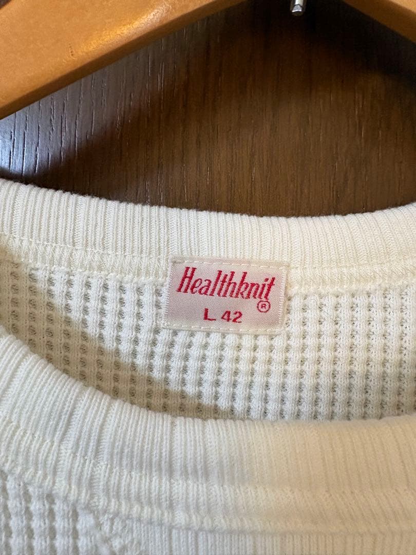 断捨離様 ヘルスニット 993 スーパーベビーワッフルオフホワイトとブラック L