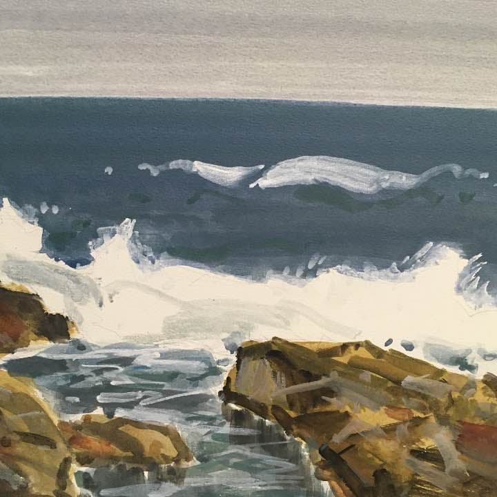 秋色     水彩画  荒木久夫