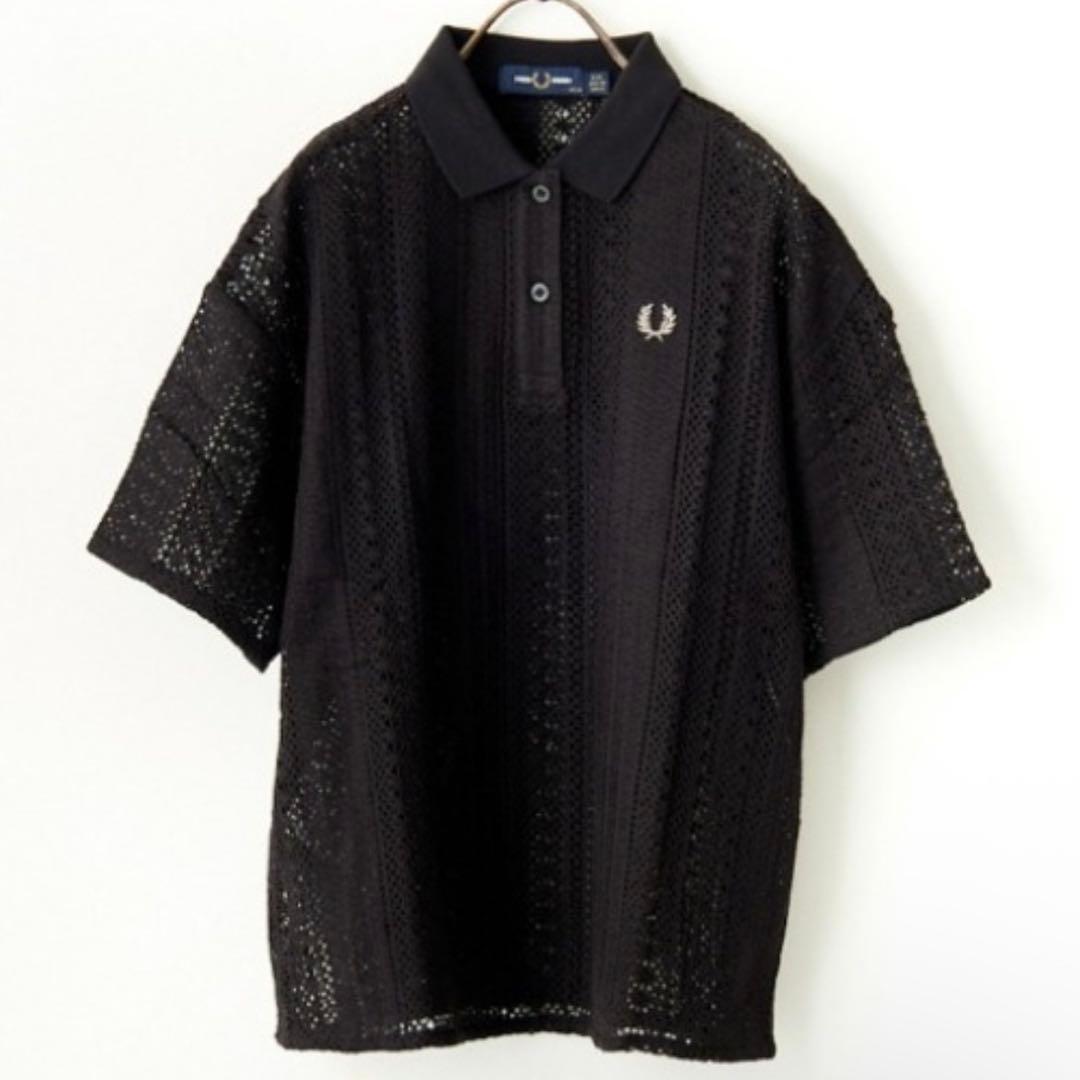 FRED PERRY フレッドペリー レース ポロシャツ ブラック レディース