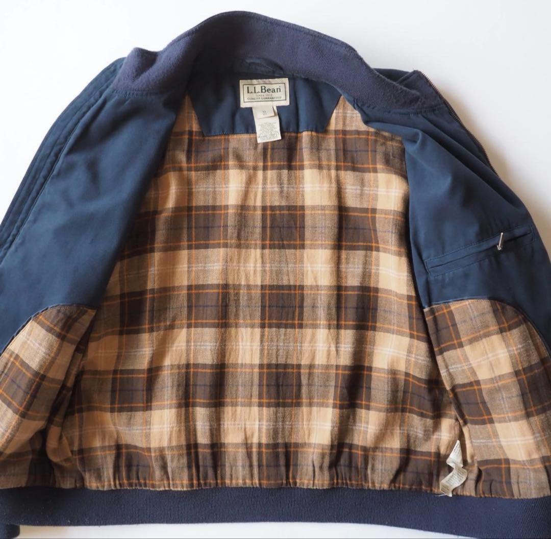 さ*つ様 エルエルビーン　スイングトップ　スエード　ネイビー　裏地チェック　美品