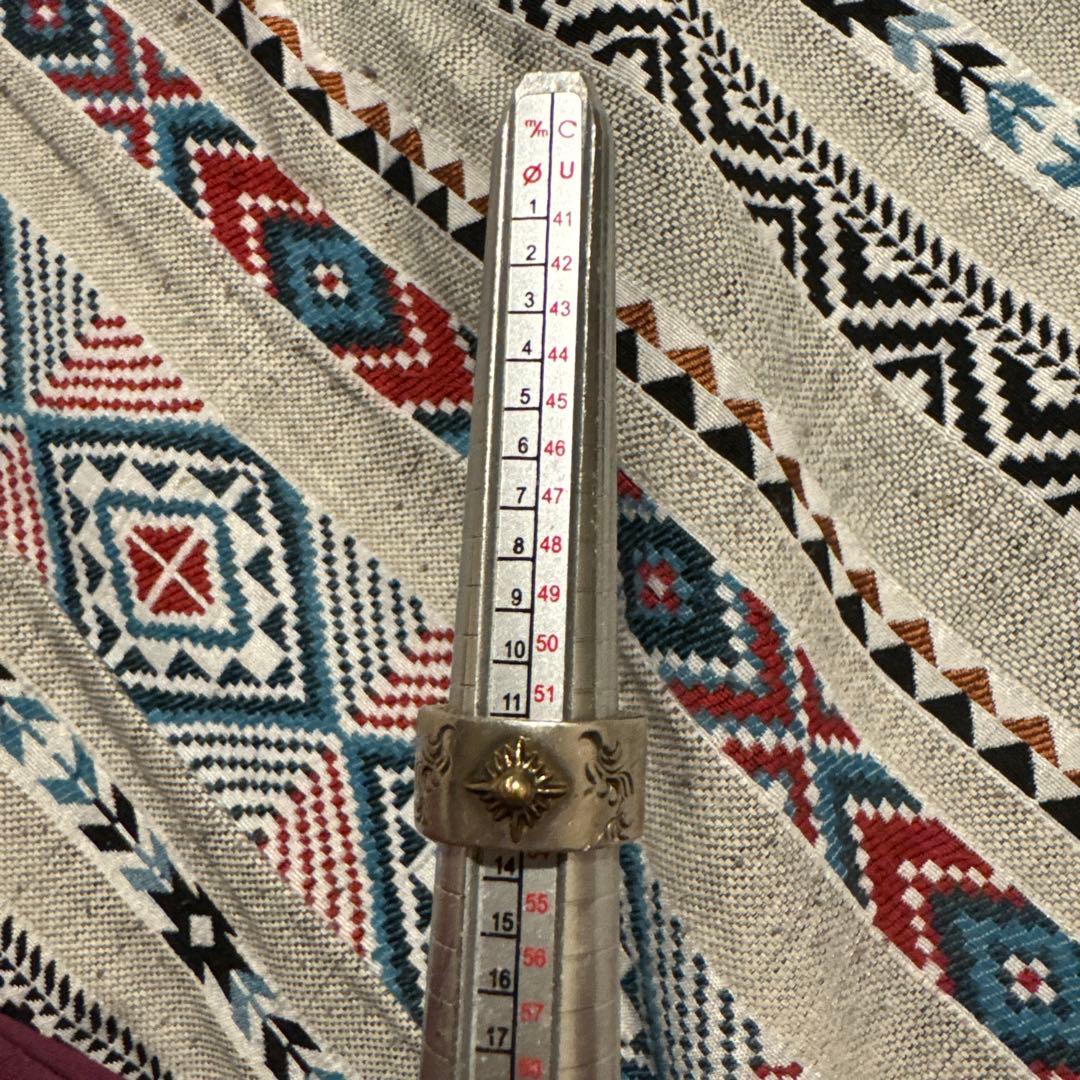 アリゾナフリーダム　太陽神リング　唐草　シルバー925 K18 13号