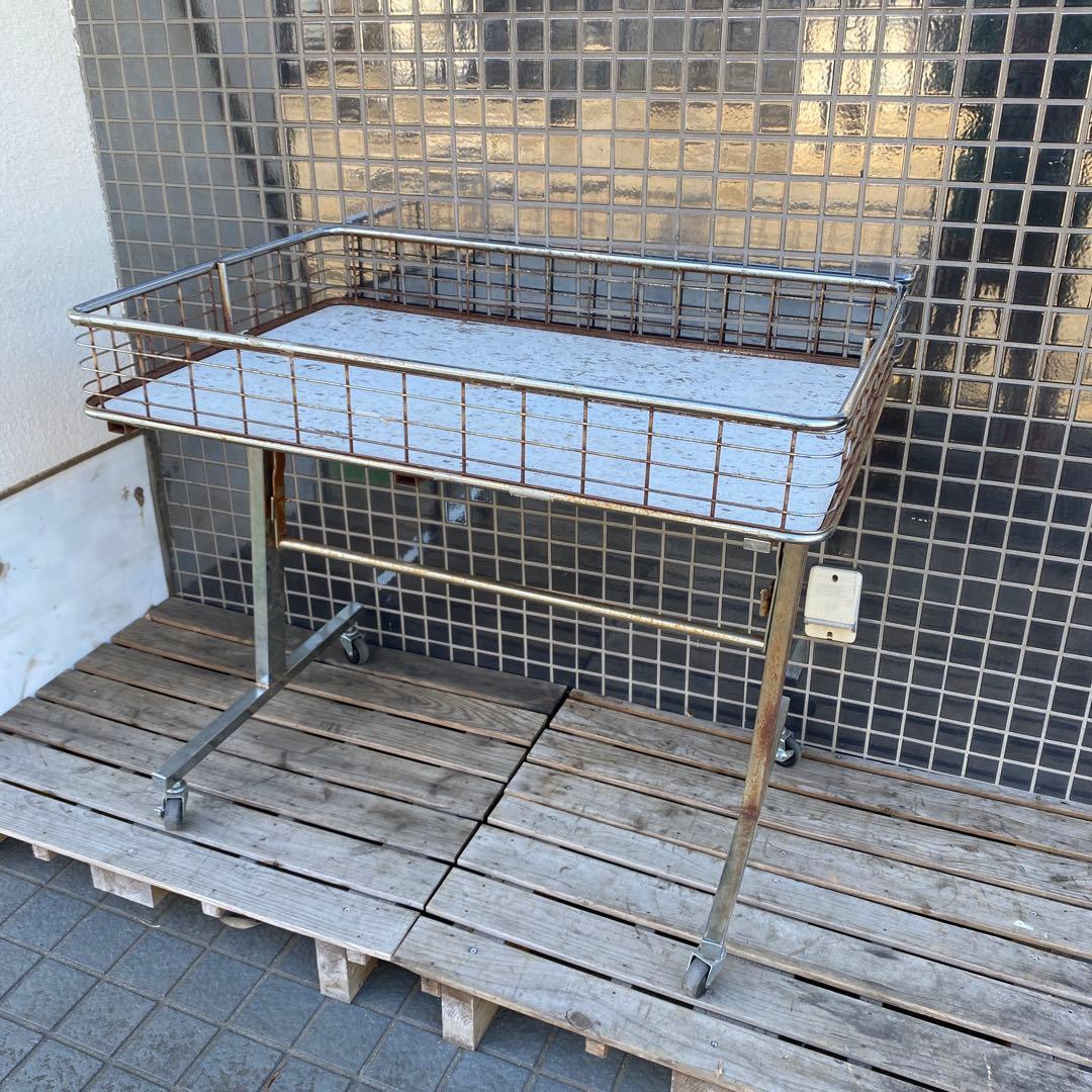 昭和レトロ 業務用折りたたみワゴン 店舗什器 インダストリアル