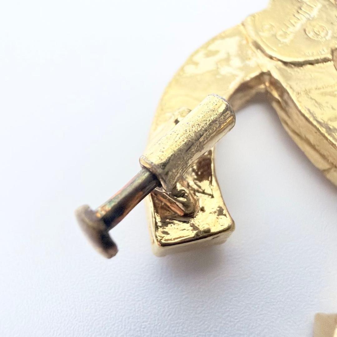 シャネル ココマーク ラインストーン ブローチ レディース ビンテージ ゴールド