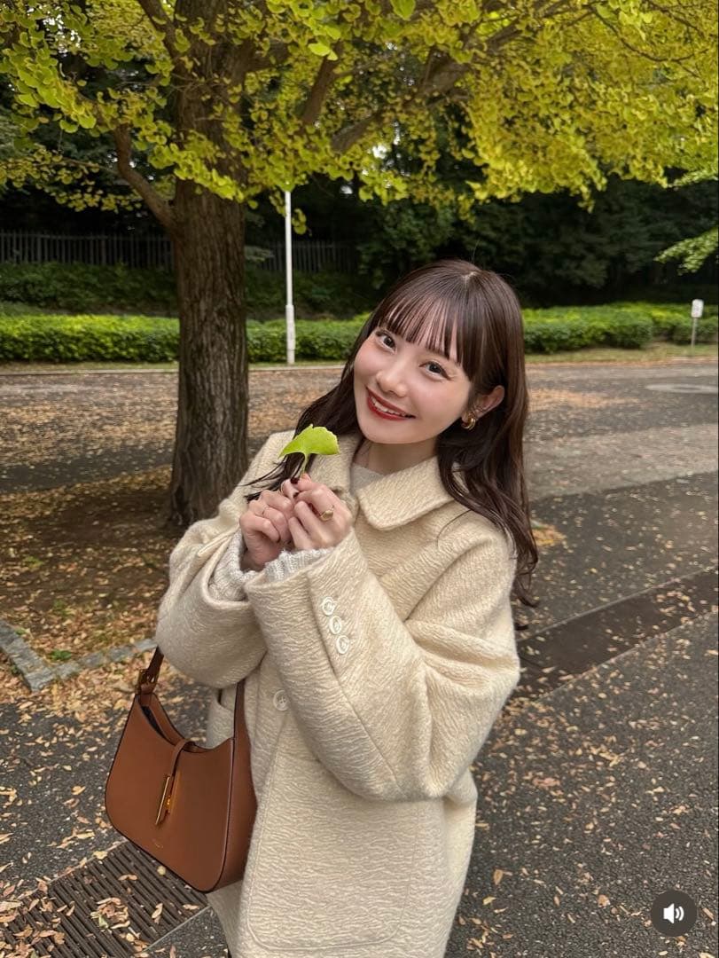 hinari ♡ ステンカラーシャギーミドルコート